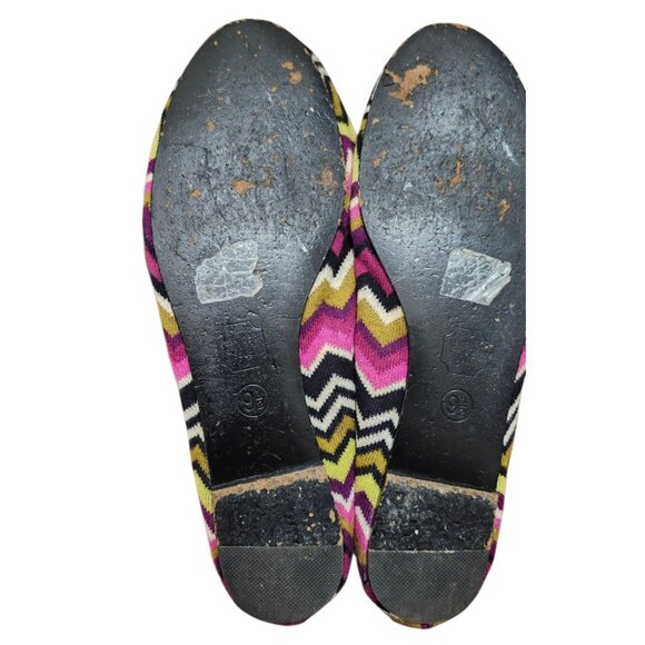 Missoni For Target Womens Ballet Flats Size 9.5M Multicolor Chevron Fabric - Picture 8 of 8